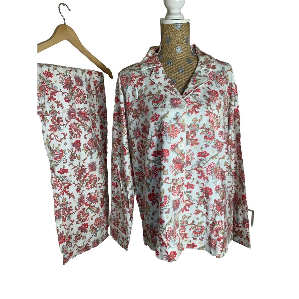 Lauren Ralph Lauren 2-Piece Button Down  Women's L Pajama Set NWT Cotton Viscose